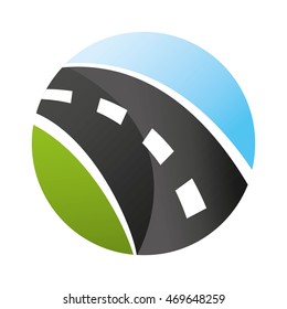 roadway landscape isolated icon vector illustration design