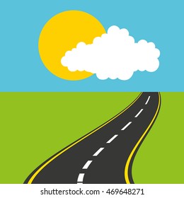 roadway landscape isolated icon vector illustration design