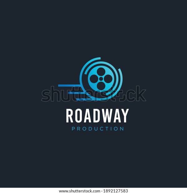 Roadway logo design. music production\
logo template vector. nomad film production\
logo