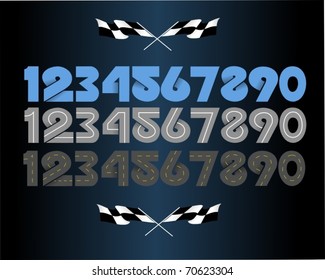 Roadway themed numbers font set