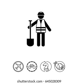 Roadworker in Safety Vest Icon