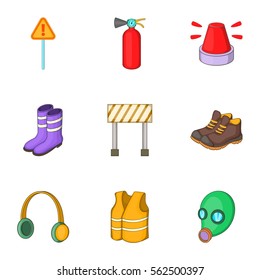 Roadworks icons set. Cartoon illustration of 9 roadworks vector icons for web