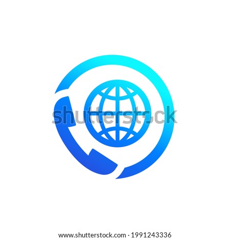 roaming call icon on white