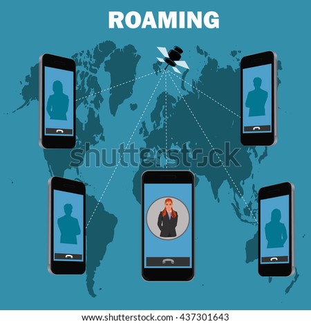 roaming concept, flat design, vector 