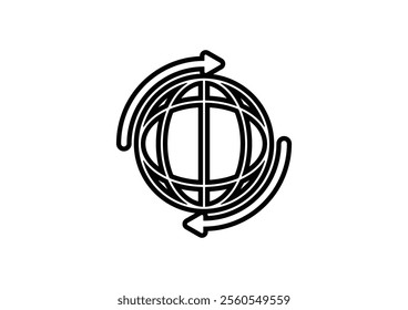 Roaming illustration on a white background using outline style