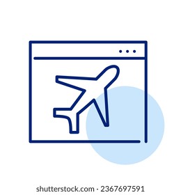 Roaming internet mode. Airplane in a web browser. Pixel perfect icon