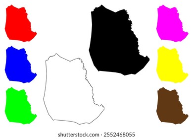 Condado de Roane, Estado da Virgínia Ocidental (Condado dos EUA, Estados Unidos da América, EUA, EUA) mapa ilustração vetorial, esboço de rabisco Mapa de Roane