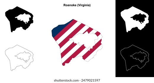 Condado de Roanoke (Virginia) conjunto de mapas esquemáticos