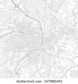 Roanoke, Virginia, USA, bright outlined vector map with bigger and minor roads and steets created for infographic backgrounds.