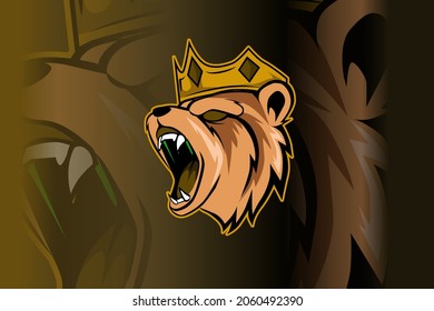 roar bear esport and sport mascot logo design in modern illustration concept