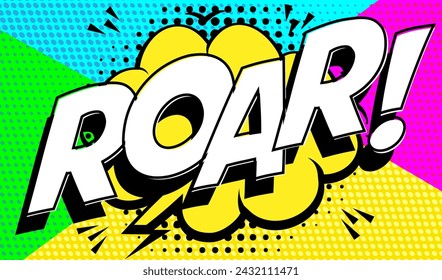 ROAR Comic Text with Pop Art Style
