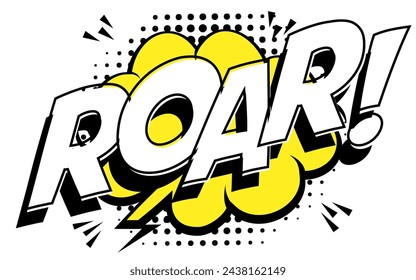 ROAR Comic Text mit Pop Art Stil