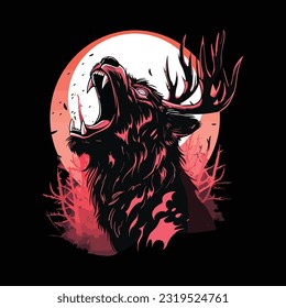 Roar of the Deer Wild: Dynamic Vector Art Celebrating Predatory Creatures