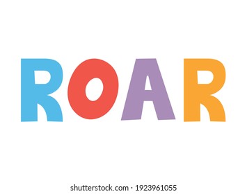 roar lettering with differents colors vector illustration design