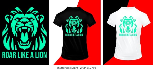 Roar like a lion typography t-shirt design, premium quality design