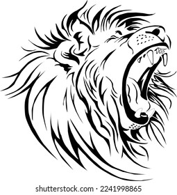 Roar Lion set of vector art Tracing image or cartoon image sketch drawing