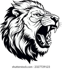 Roar of Power: Majestic Lion Vector Illustration svg