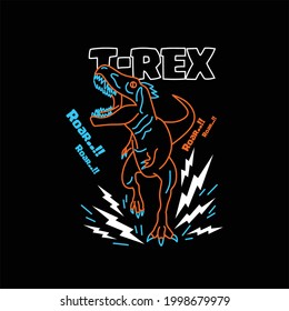 roar t-rex dinosaur cute tshirt kids design