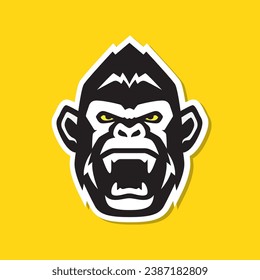 roar wildlife beast fang modern colorful mascot character logo design vector icon illustration