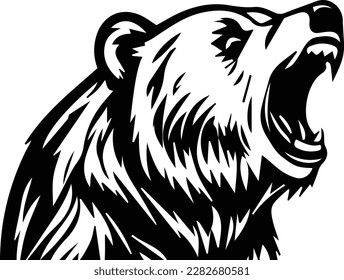 Roaring Angry Bear Mascot Logo