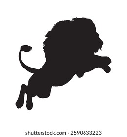 Roaring and Attacking Lion Silhouette for Aggressive and Strong Branding - Lion Vector - Lion Icon
