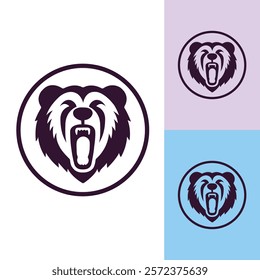 Roaring Bear Head Minimalist Logo