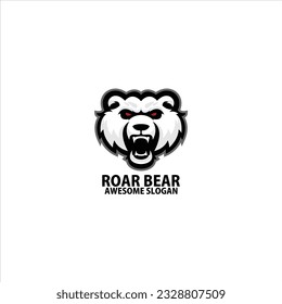roaring bear logo gaming esport design
