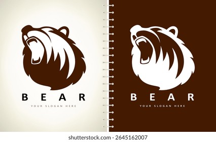 Roaring bear logo vector. Animal design	