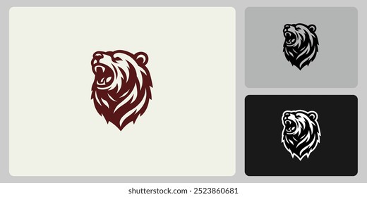 Diseño de Logo de Roaring Bear Mascot