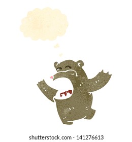 roaring bear retro cartoon
