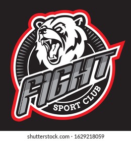 Roaring bear - vector design on a black background.