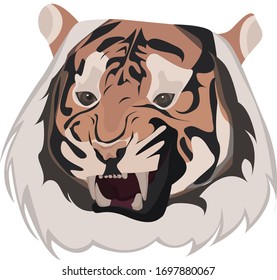Roaring bengala tiger vector illustration