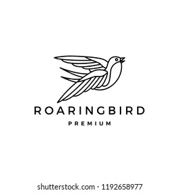 roaring bird logo vector icon illustration