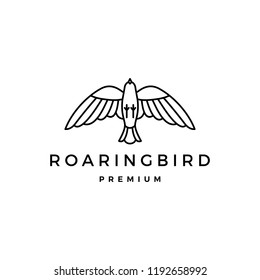 roaring bird logo vector icon illustration