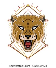roaring cheetah design template.
vector cheetah