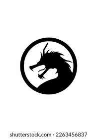 Emblema del dragón ruidoso, ilustración vectorial