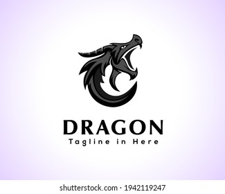 roaring dragon snake legend china illustration icon logo symbol design inspiration