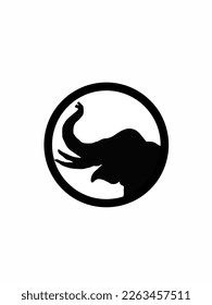 Roaring elephant emblem, vector illustration. This emblem can be used for various things, such as logo branding, esports logos, communities and others. Each animal emblem has its own character.