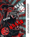 ROARING GORILLA BACKGROUND FOR FULL SUBLIMATION JERSEY