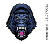 Roaring Gorilla Hand Drawn Illustration