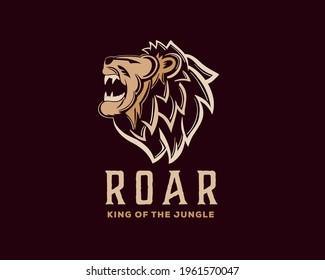 Roaring head lion logo symbol design template vector illustration