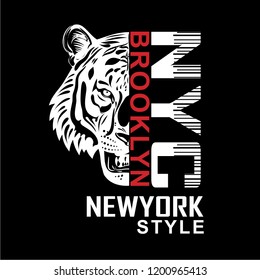 Roaring head tiger t shirt printing vector