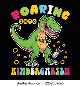 Roaring to Kindergarten , 100 días, colegio, profesor, 100 días de escuela, kindergarten, estudiante, de vuelta a la escuela, divertido, niños, 100 días más brillante, 100 días de profesor, educación, preescolar, primer día de nuestra vida