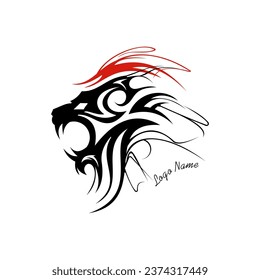 a roaring lion with beautiful hair