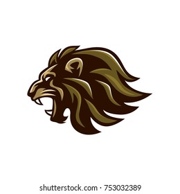 Roaring Lion Head  Icon Vector Design, Illusration Template
