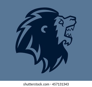 Roaring Lion Head Line Art