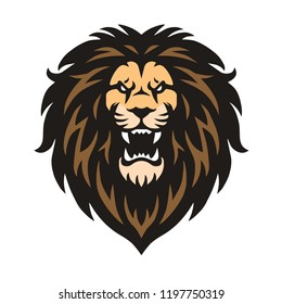 Roaring Lion Head Logo Vector Mascot Design Template
