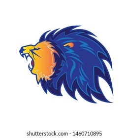 Roaring Lion Head Logo Vector Template Icon
