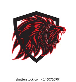 Roaring Lion Head Logo Vector Template Icon
