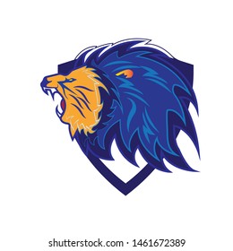 Roaring Lion Head Logo Vector Template Icon
